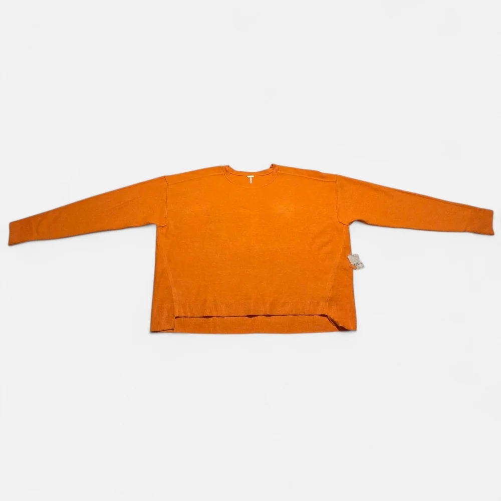 Free People Luna Slouchy Soft Wool Blend Sweater Marigold Orange Oversized Small